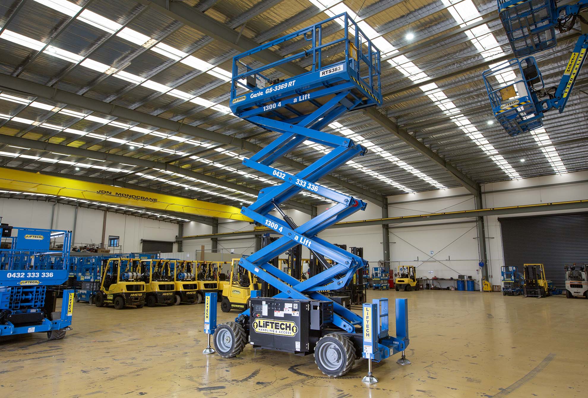 10m Rough Terrain Scissor Lift for Hire Melbourne